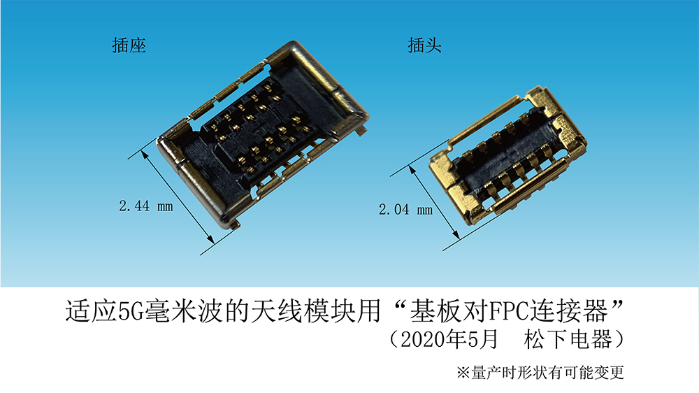 适用5G毫米波天线模块用“基板对FPC连接器”开始样品上市发售 实现毫米波通信应用中信号传输的稳定性